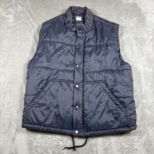 Vintage United Colors Of Benetton Puffer Vest Mens Medium Blue Quilted‎